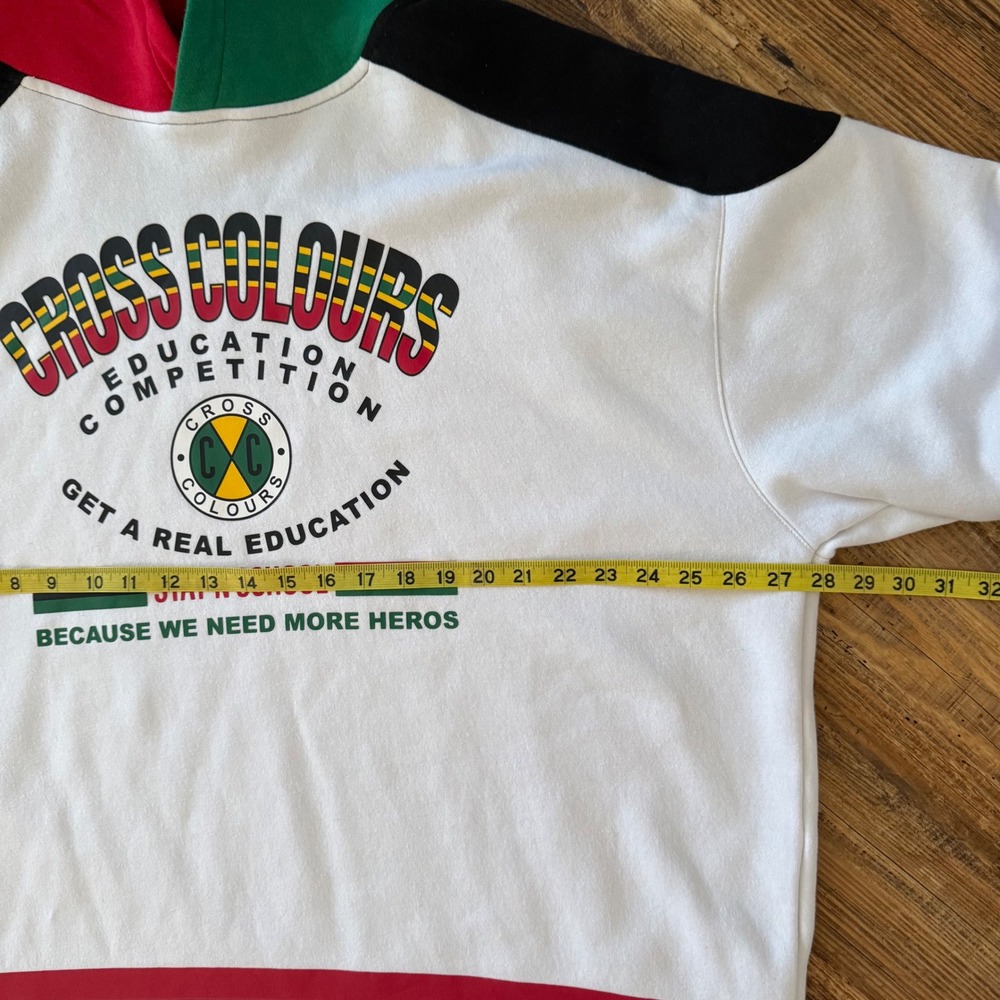 Cross Colours Hoodie Hip Hop Sweatpants Set Mens 2XL Stay N School Retro - Picture 8 of 16